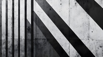 Fototapeta premium Abstract Black and White Concrete Background with Geometric Lines