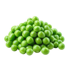 large pile of vibrant green spheres. resembling fresh green peas. arranged in a visually appealing manner against a plain white background this presentation highlights their color and shape. making it