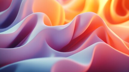 Obraz premium Abstract waves of colored fabric create a smooth, flowing texture with warm hues.