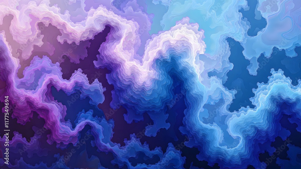 Aufkleber dynamic abstract colorful cloud patterns digital art vibrant palette artistic environment aerial vie