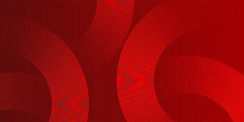 Abstract red background with glowing curve lines. Modern shiny red gradient geometric circle lines pattern. Futuristic concept. Suit for banner, brochure, poster, presentation, cover, website