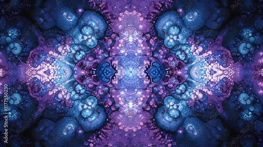 Poster vibrant abstract patterns digital art colorful designs surreal environment symmetrical view artistic
