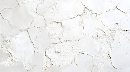 Obraz premium Cracked White Plaster Wall Background for Textured Surface Design