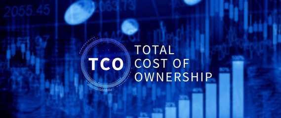 Obraz premium TCO concept. Total Cost of Ownership, purchase price of an asset plus the costs of operation, business concept background
