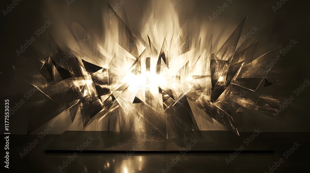 Poster dynamic light reflection abstract space digital art contemporary environment artistic viewpoint visu