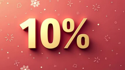 Percentage Celebration With Vibrant Background and Playful Decorations Showcasing Ten Percent in Bold Yellow Font. 10 percent 