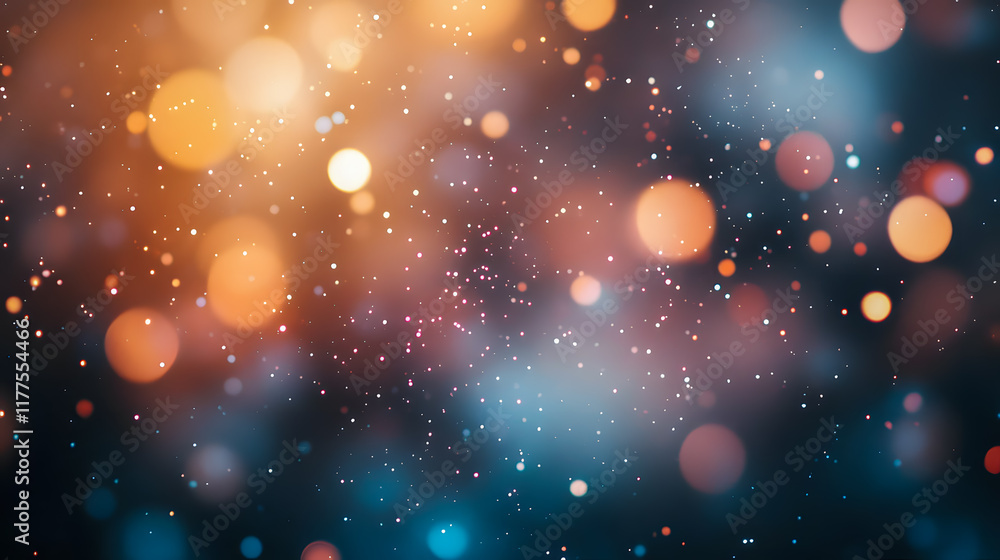 Poster vibrant abstract background with bokeh light effects and sparkling particles for creative projects a