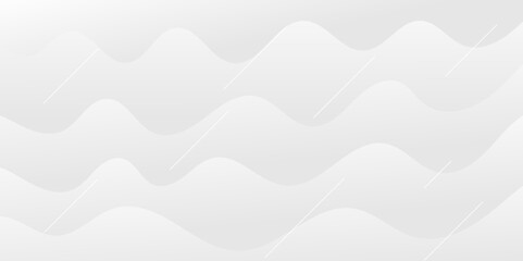 Obraz premium Abstract minimalistic white paper wave curve lines banner background design. 