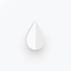 Fototapeta premium A minimalist design of a white water drop shape on a light background, evoking purity and simplicity.