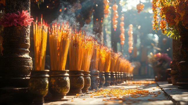 Captivating Essence of Quang Phu Cau Village as Artisans Dry Colourful Joss Sticks Under the Embracing Sunlight of Hanoi