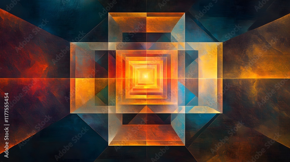 Poster dynamic abstract patterns emerge in vivid colors digital art contemporary studio modern design conce