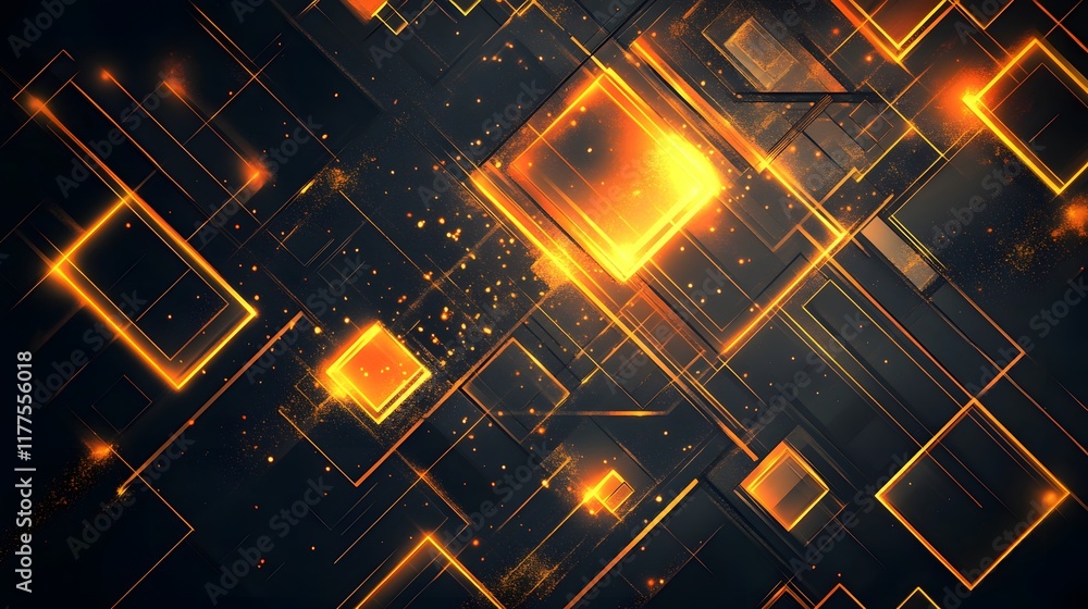Poster dynamic abstract art design digital space graphic illustration futuristic environment glowing viewpo