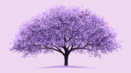 Obraz premium A Single Lilac Tree in Full Bloom