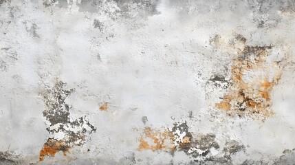 Obraz premium Weathered and Textured Concrete Wall with Flaking Paint and Rust Stains