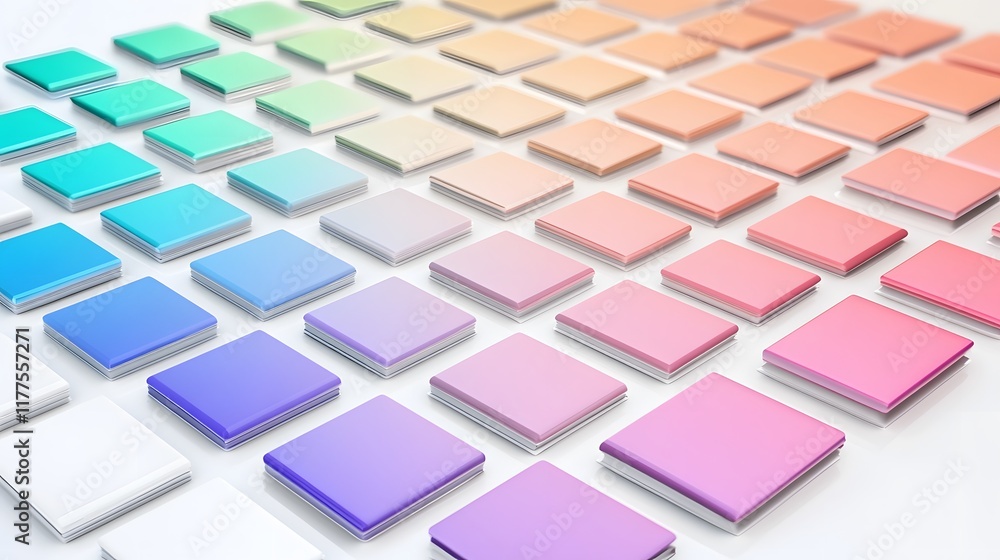 Poster colorful gradient palette display studio digital art minimalistic eye-level visual inspiration for d