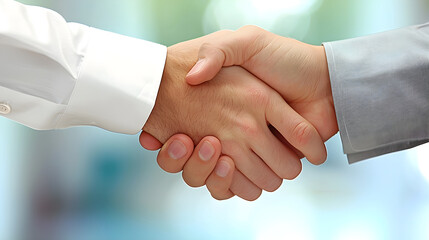 Firm Handshake Representing Agreement, Partnership, and Mutual Respect in a Professional Setting