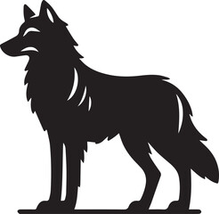 Running fox silhouette vector