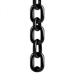 Obraz premium A close-up view of a black chain linking together on a white background.