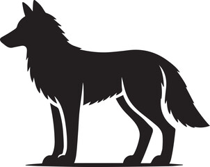 Running fox silhouette vector