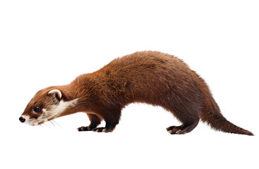 Brown American Pine Marten Isolated