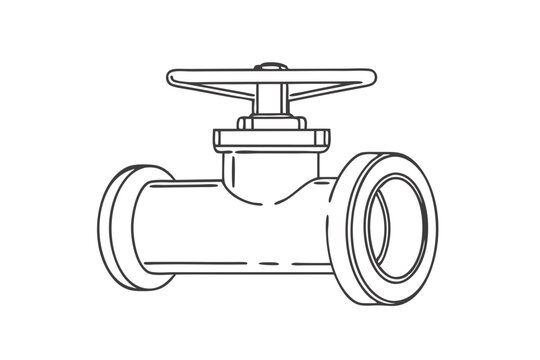 recommend clip art: Pipe Valve Line Art Vector Illustration 