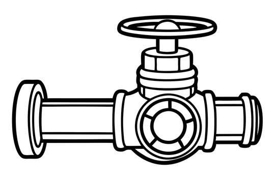 recommend clip art: Pipe Valve Line Art Vector Illustration 