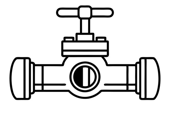 recommend clip art: Pipe Valve Line Art Vector Illustration 