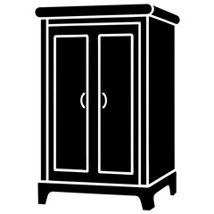 Wardrobe Silhouette Icon. Vector illustration 