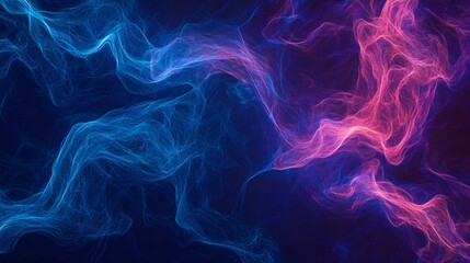 Dynamic blue and pink abstract waves digital art contemporary dark background fluid motion visual concept