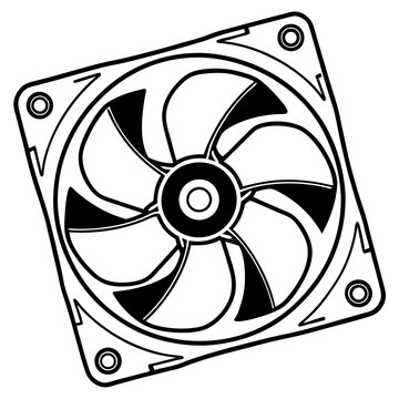 recommend clip art: Computer Cooling Fan Line Art