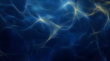 Dynamic energy flow abstract background digital art blue and yellow colors futuristic environment close-up view conceptual design