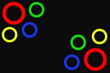 Abstract black background with colorful circle pattern