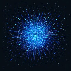 Fototapeta premium A vibrant explosion of blue light rays emanating in all directions, creating a mesmerizing cosmic effect.