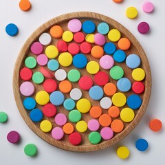 Playful Polka Dot Texture in Bright Primary Colors on White Background