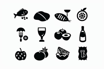 Fototapeta premium Food Icon, Simple Logo Minimalism