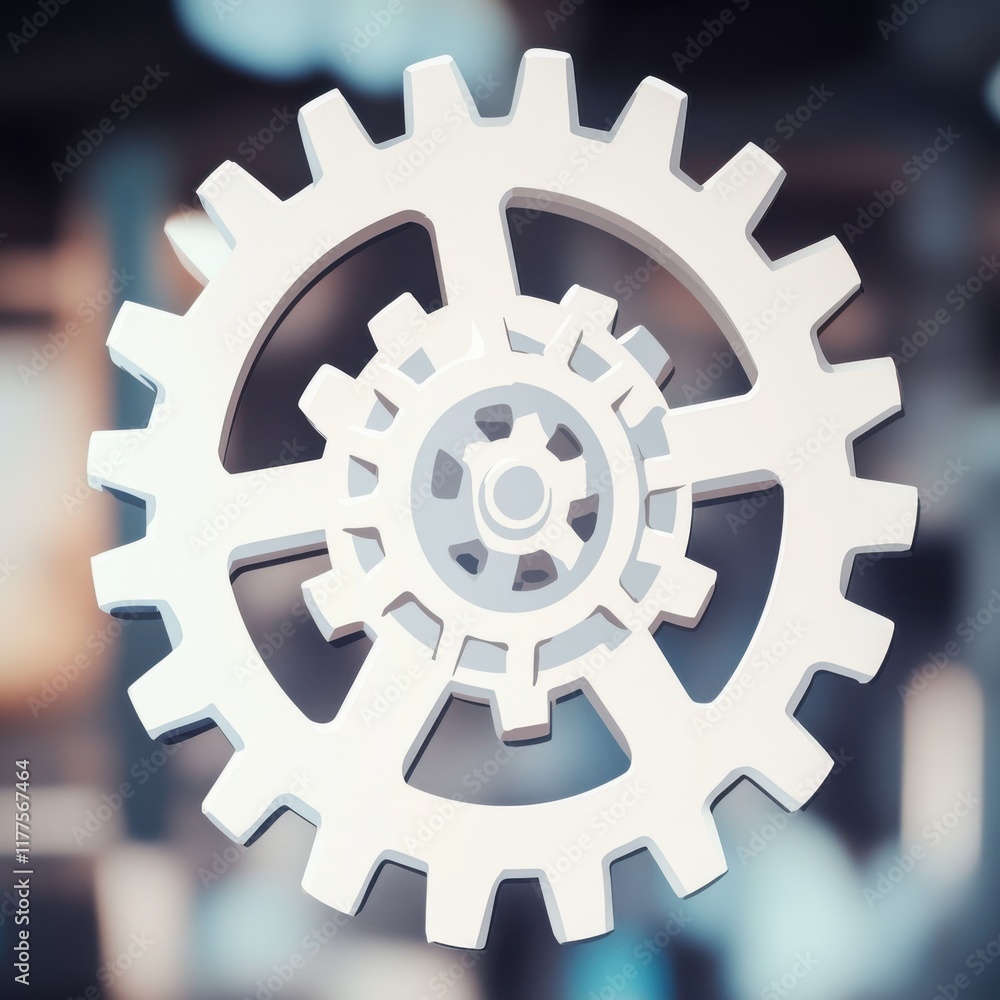Poster a close-up of interlocking gears showcasing precision and engineering in a mechanical setting.