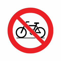 Traffic signs. No bicycles allowed sign.