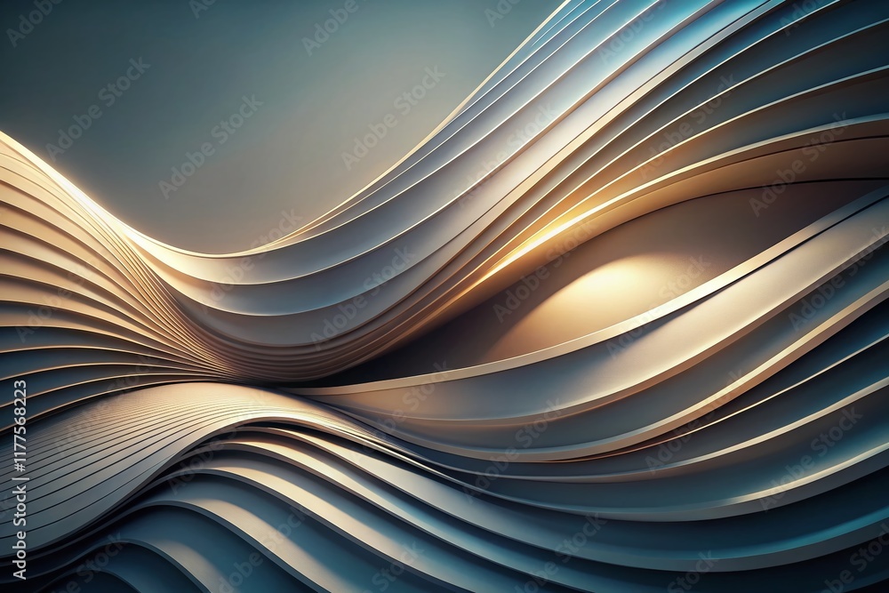 Sticker minimalist abstract art: curving shapes and geometric patterns background