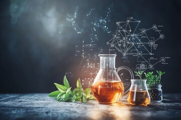 Science and algebra concept, mathematical formulas, scientific symbols, and equations on a dark background, modern educational theme