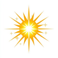 A bright golden sunburst radiating with energy and light against a white background.