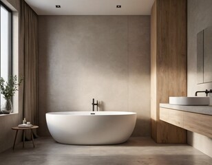 Modern bathroom interior with tiles, sink, toilet, bathtub, shower, mirror, faucet, and luxury design. Ai generated images