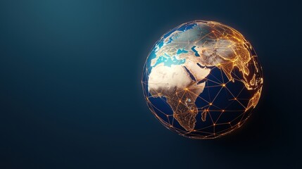 Glowing Globe with Digital Connections