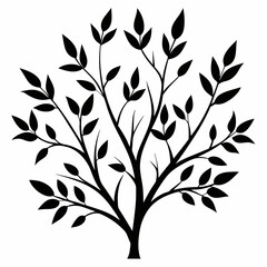 Minimalist Black Silhouette Branches Vector Design