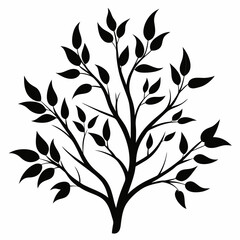 Minimalist Black Silhouette Branches Vector Design