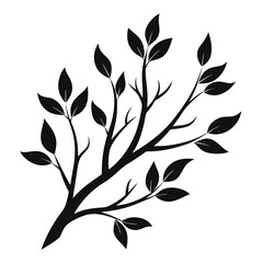Minimalist Black Silhouette Branches Vector Design