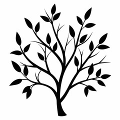 Minimalist Black Silhouette Branches Vector Design