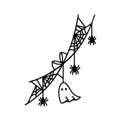 Vector Halloween border with ghost, perfect for spooky flyers or creative banners