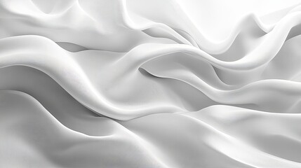 Obraz premium Elegant and Textured White Fabric Waves in a Soft Light Setting for Modern Design Aesthetics