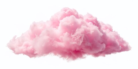 Fototapeta premium Minimalist Pink Cloud, Isolated on White Background - Perfect for Design Projects
