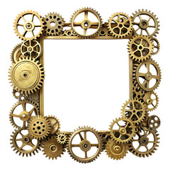 frame with gears ON transparent background